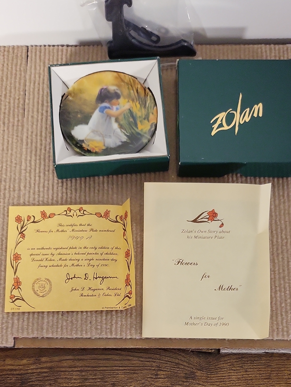 Donald Zolan "Flowers For Mother" Collector Plate